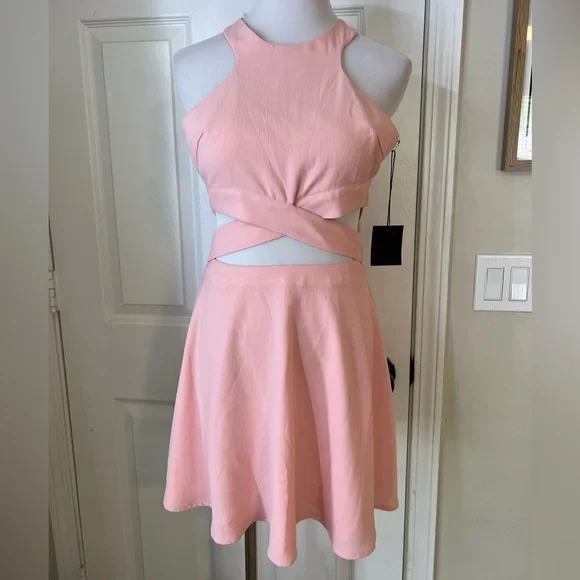 REVOLVE NBD x Naven Pink Chromat Fit & Flare Mini Dress - Picture 3 of 6